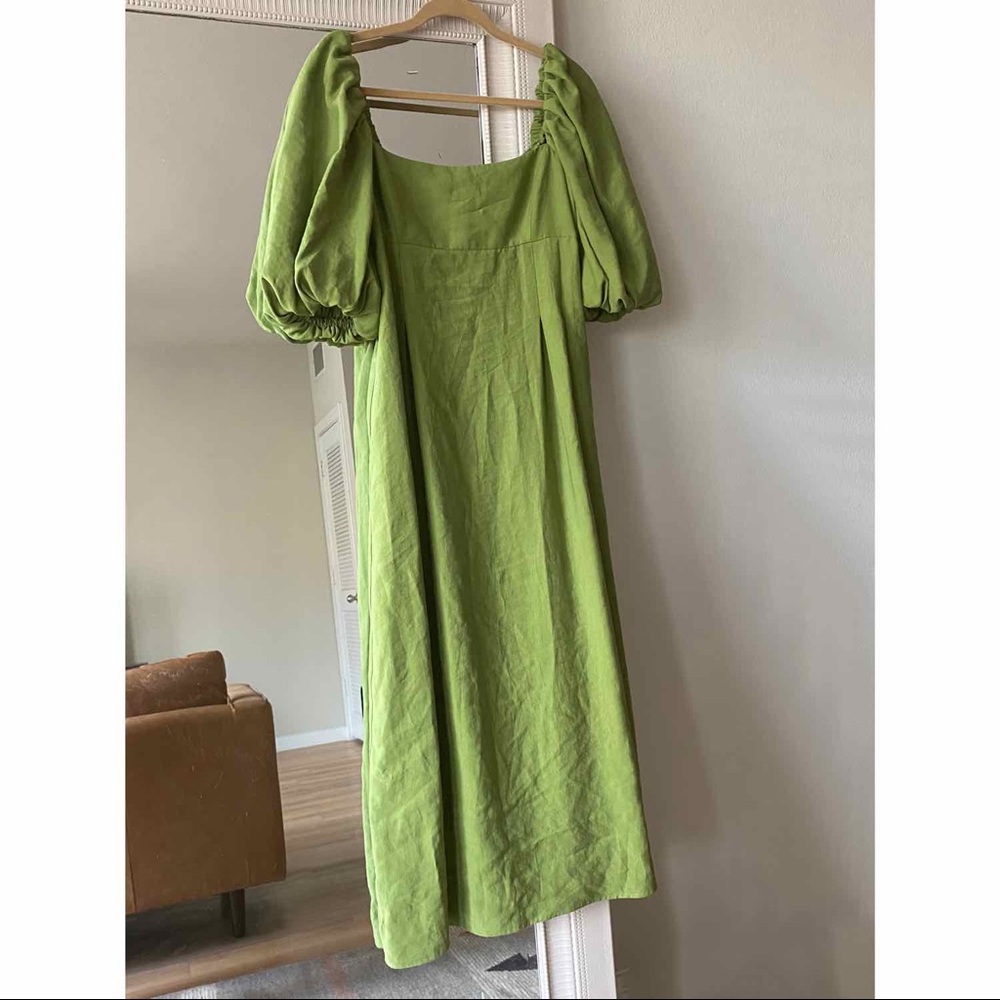 ZARA puffy sleeve midi dress